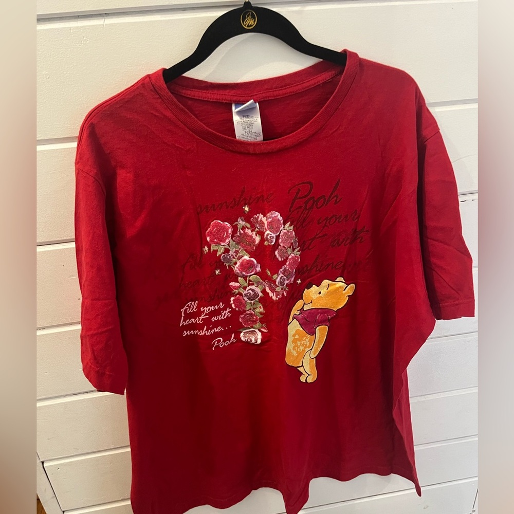 Winnie The Pooh T SHIRT sz 22/24 Whatever will be will be 2 sided print DISNEY